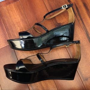 Kate Spade Patent Leather Wedge Platform Sandals